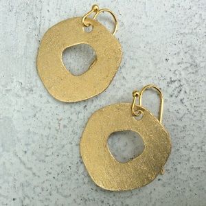 New Earrings gold plated irregular circle